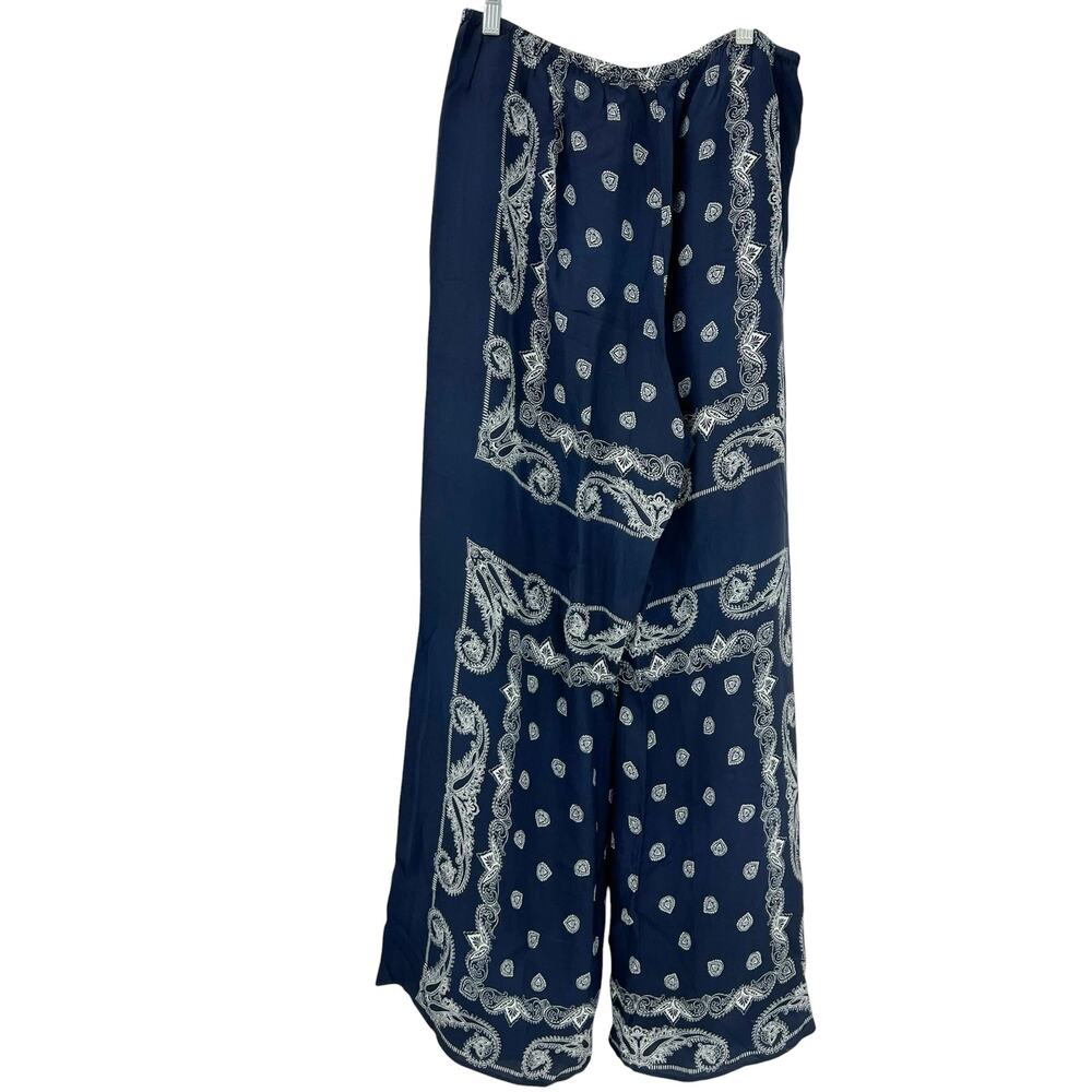J. Crew Women's Jules Classic-Fit Pants In Bandana Print Navy Blue Size 8 NWT - Picture 8 of 12